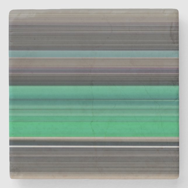 Abstract #1: Green and grey Stone Coaster (Front)