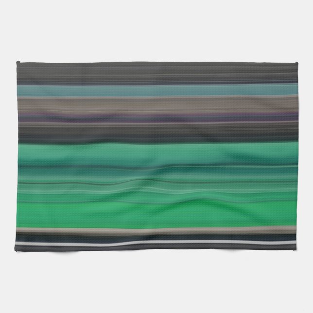 Abstract #1: Green and grey Tea Towel (Horizontal)