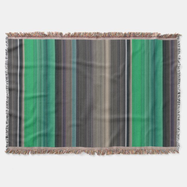 Abstract #1: Green and grey Throw Blanket (Front)
