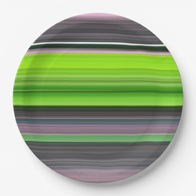 Abstract #1: Lime and grey Paper Plate (Front)