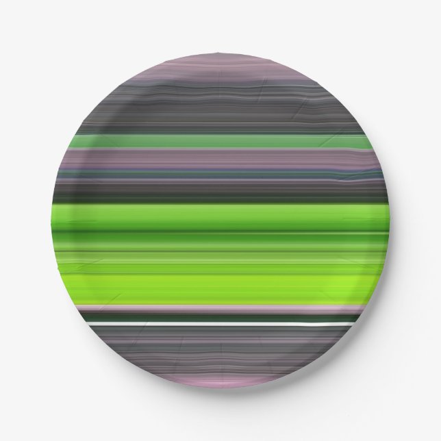 Abstract #1: Lime and grey Paper Plate (Front)