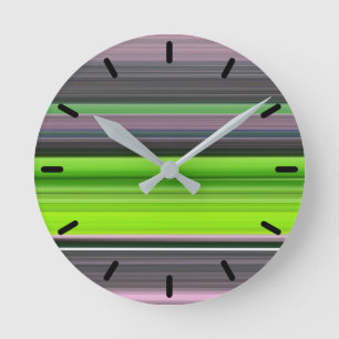 Abstract #1: Lime and grey Round Clock