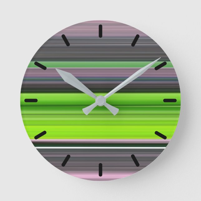 Abstract #1: Lime and grey Round Clock (Front)