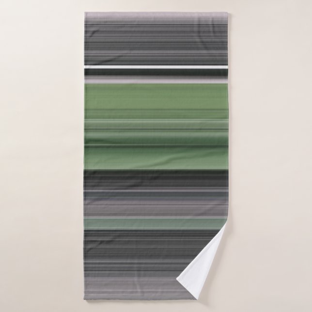 Abstract #1: Olive green and grey Bath Towel (Bath Towel)