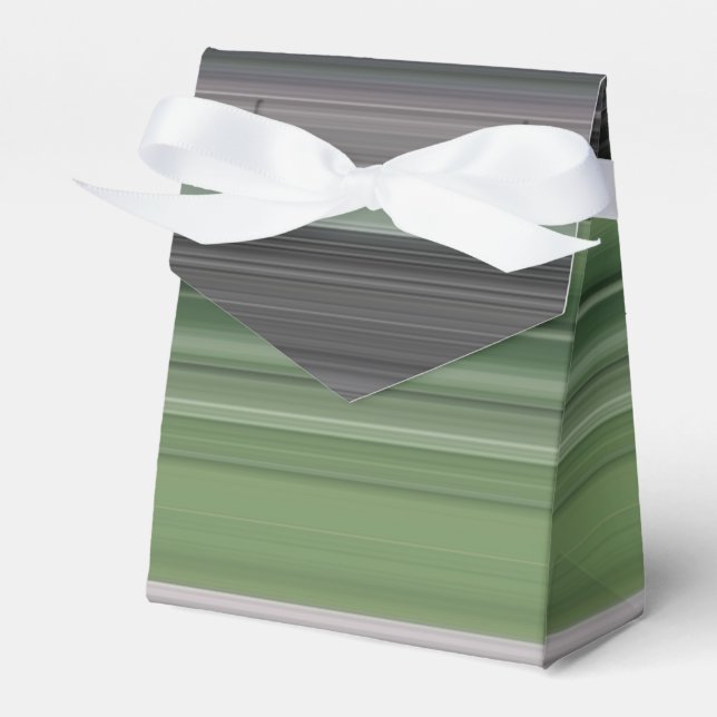 Abstract #1: Olive green and grey Favour Box (Front Side)