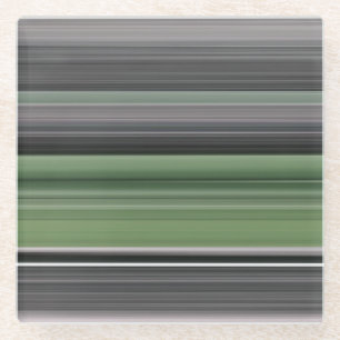 Abstract #1: Olive green and grey Glass Coaster