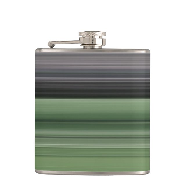 Abstract #1: Olive green and grey Hip Flask (Front)