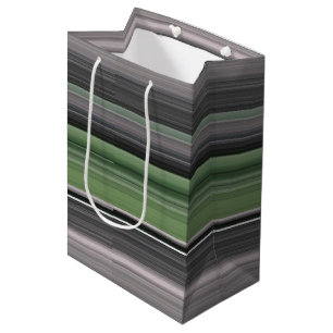 Abstract #1: Olive green and grey Medium Gift Bag