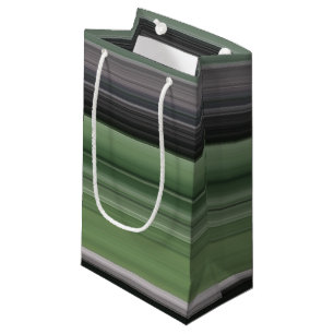 Abstract #1: Olive green and grey Small Gift Bag