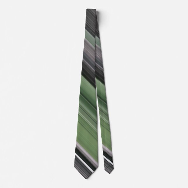 Abstract #1: Olive green and grey Tie (Front)