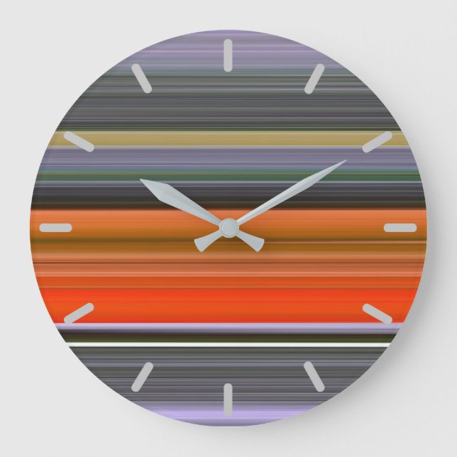 Abstract #1: Orange and grey Large Clock (Front)