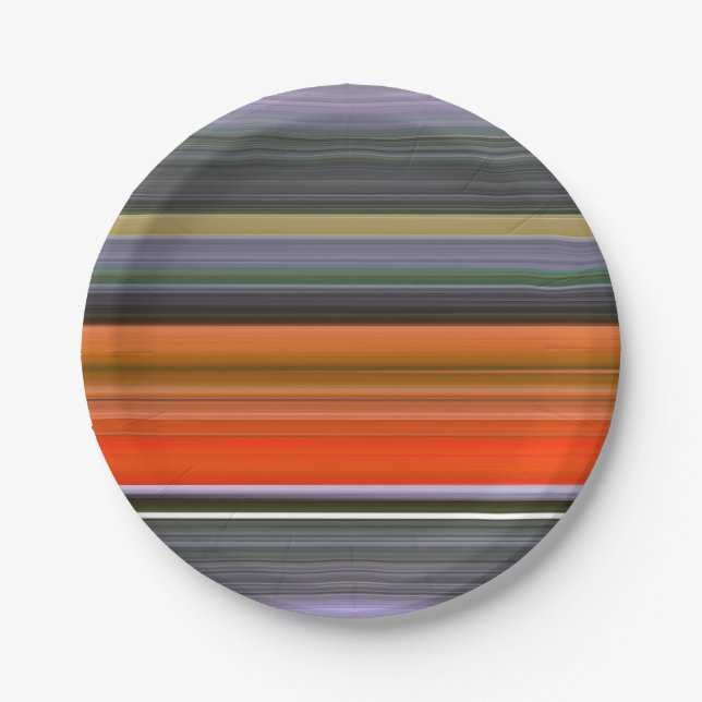 Abstract #1: Orange and grey Paper Plate (Front)