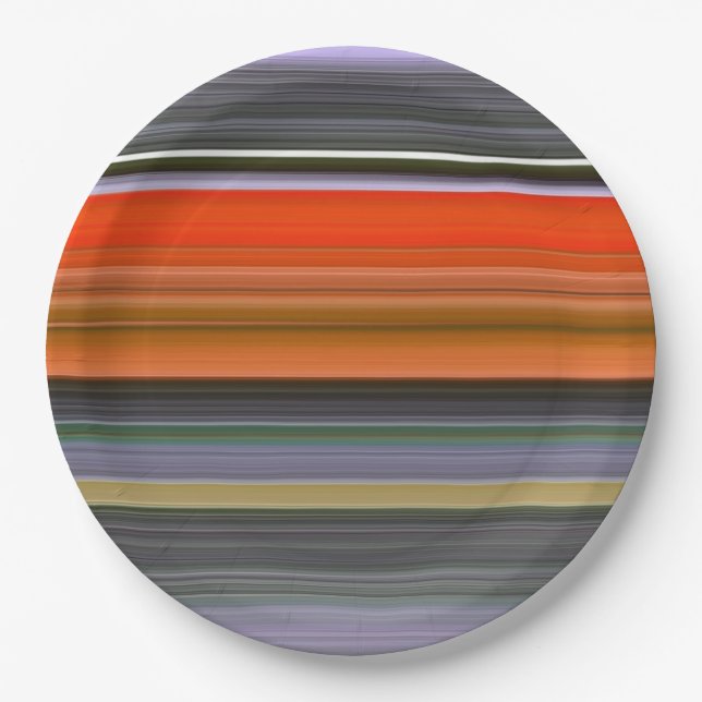 Abstract #1: Orange and grey Paper Plate (Front)