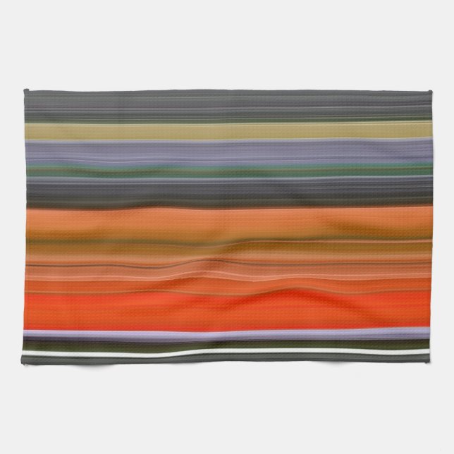 Abstract #1: Orange and grey Tea Towel (Horizontal)