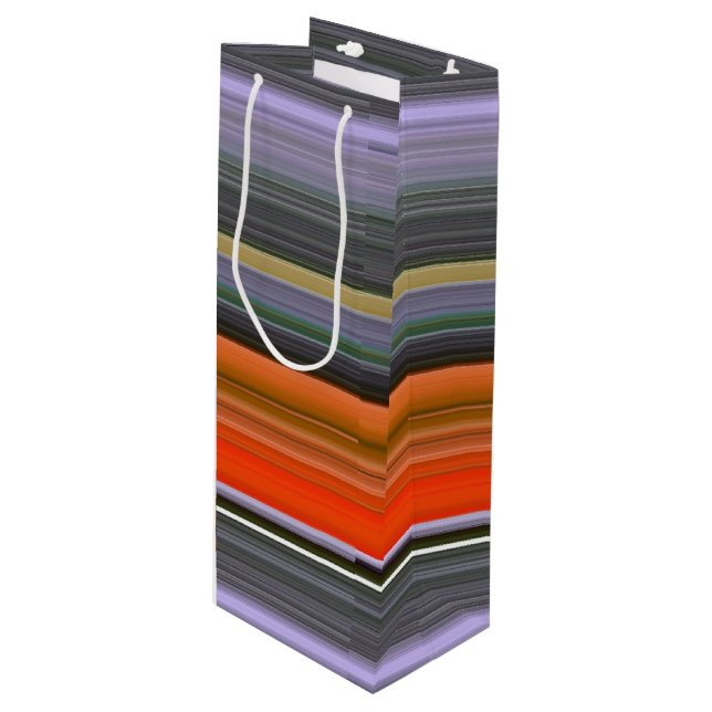 Abstract #1: Orange and grey Wine Gift Bag (Front Angled)