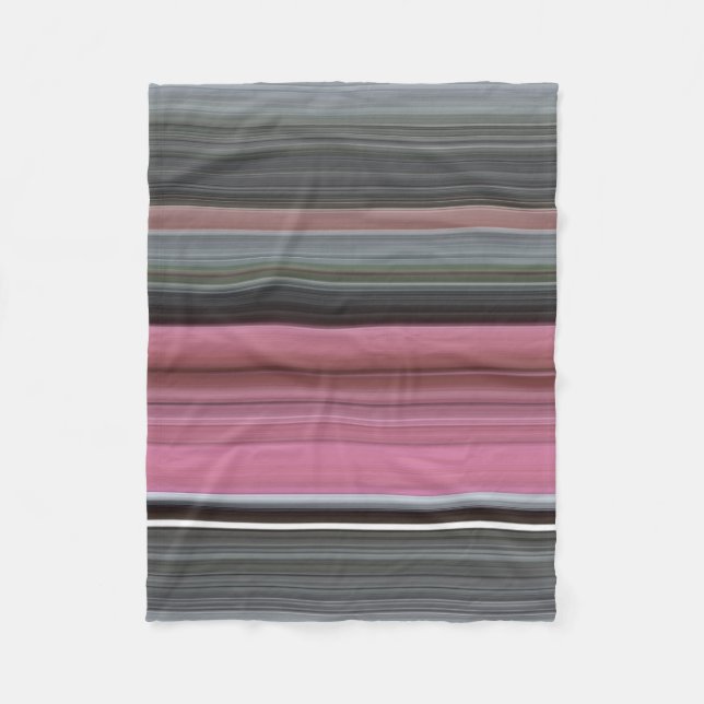 Abstract #1: Pink and grey Fleece Blanket (Front)