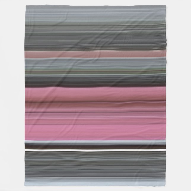 Abstract #1: Pink and grey Fleece Blanket (Front)
