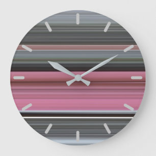 Abstract #1: Pink and grey Large Clock