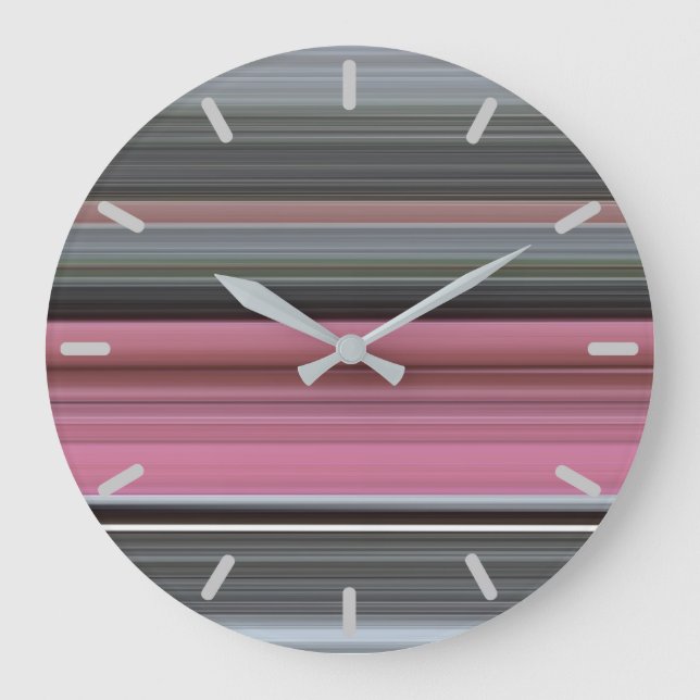 Abstract #1: Pink and grey Large Clock (Front)