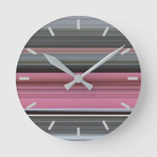 Abstract #1: Pink and grey Round Clock