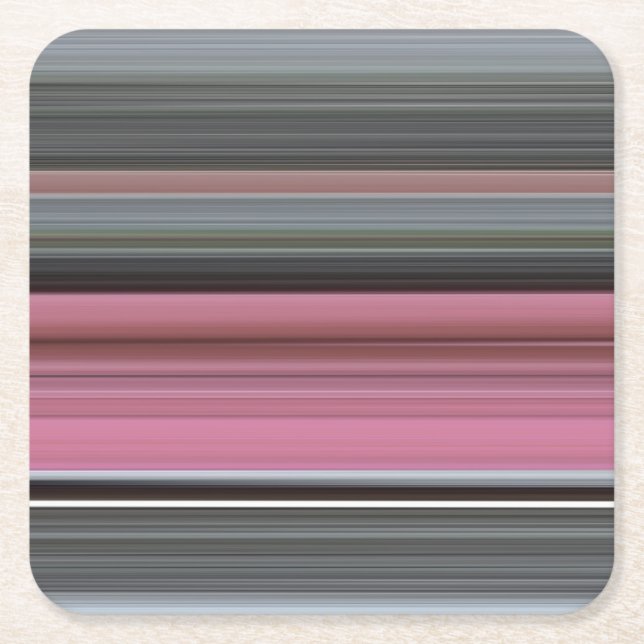 Abstract #1: Pink and grey Square Paper Coaster (Front)