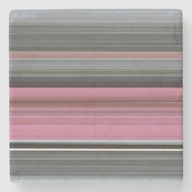 Abstract #1: Pink and grey Stone Coaster (Front)