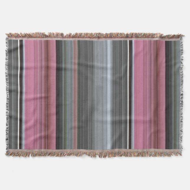 Abstract #1: Pink and grey Throw Blanket (Front)