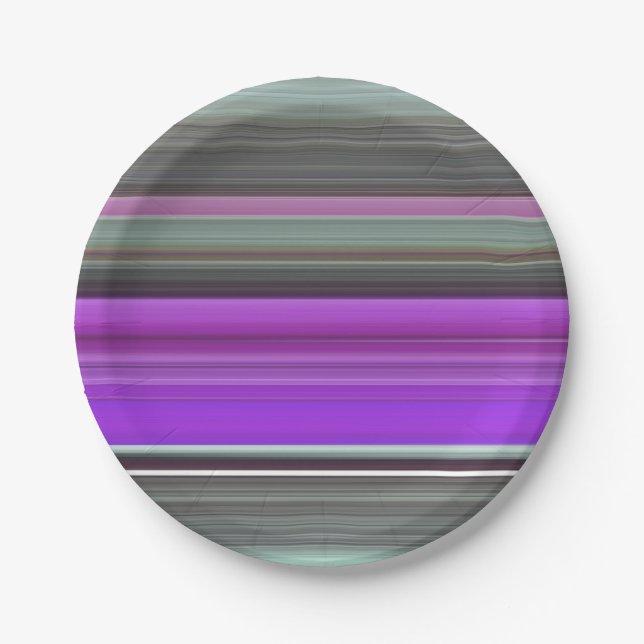 Abstract #1: Purple and grey Paper Plate (Front)