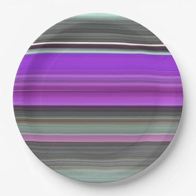 Abstract #1: Purple and grey Paper Plate (Front)