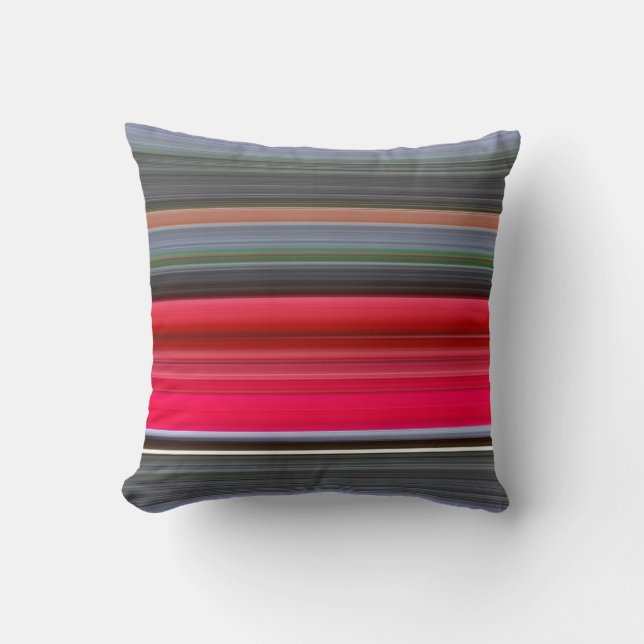 Abstract #1: Red and Grey Cushion (Front)