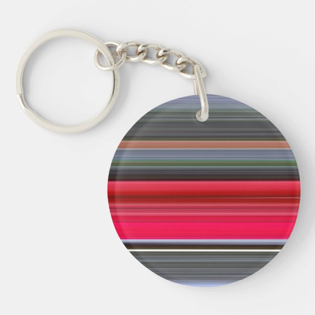 Abstract #1: Red and Grey Key Ring (Front)