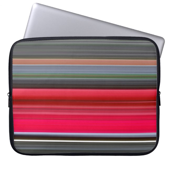 Abstract #1: Red and Grey Laptop Sleeve (Front)
