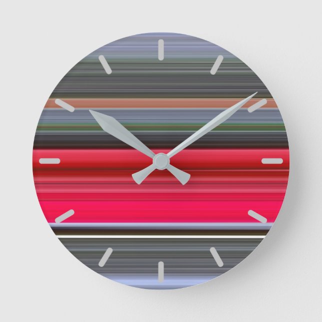 Abstract #1: Red and Grey Round Clock (Front)