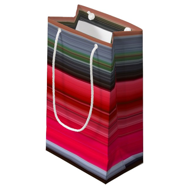 Abstract #1: Red and Grey Small Gift Bag (Front Angled)