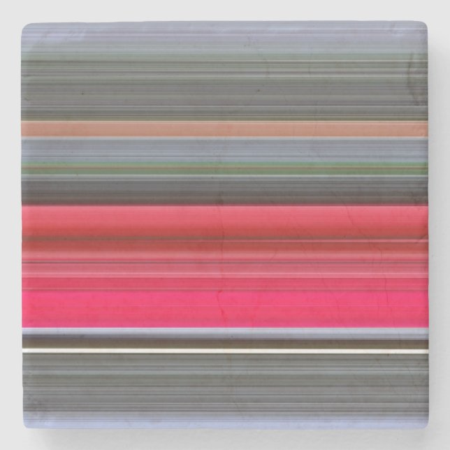 Abstract #1: Red and Grey Stone Coaster (Front)