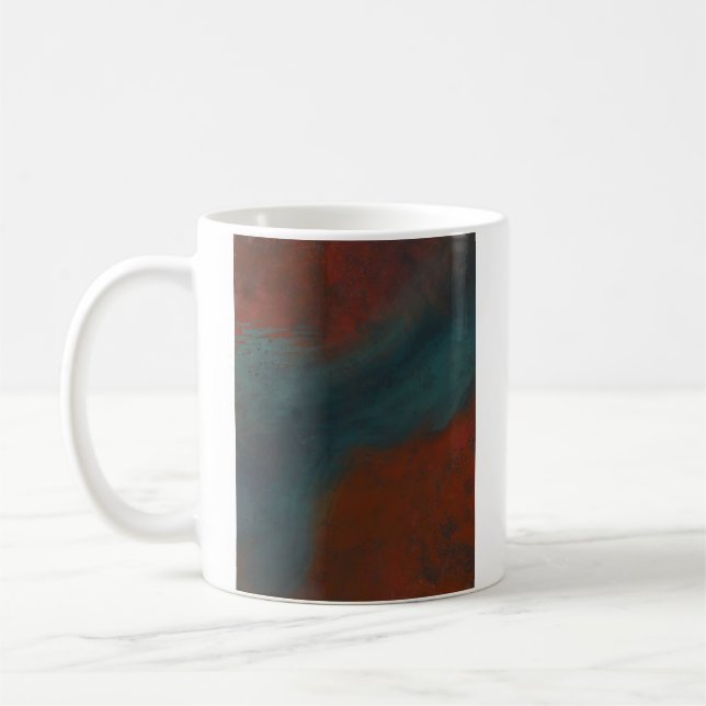Abstract 1: reds and blues coffee mug (Left)