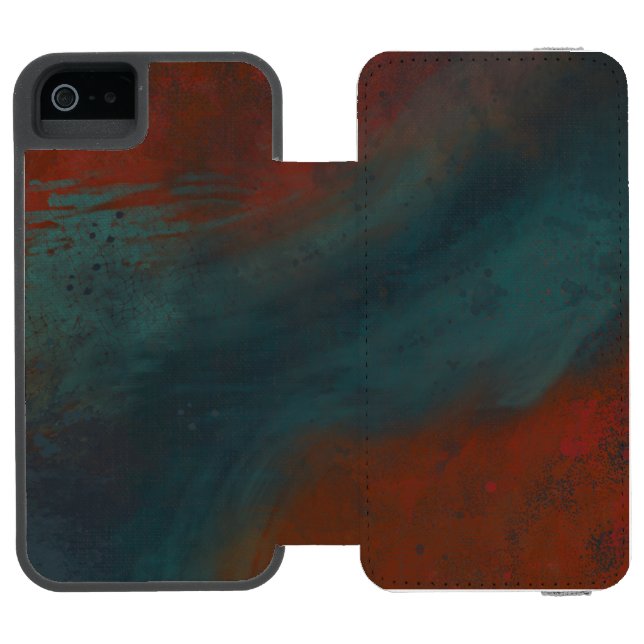 Abstract 1: reds and blues incipio iPhone wallet case (Folio Open)