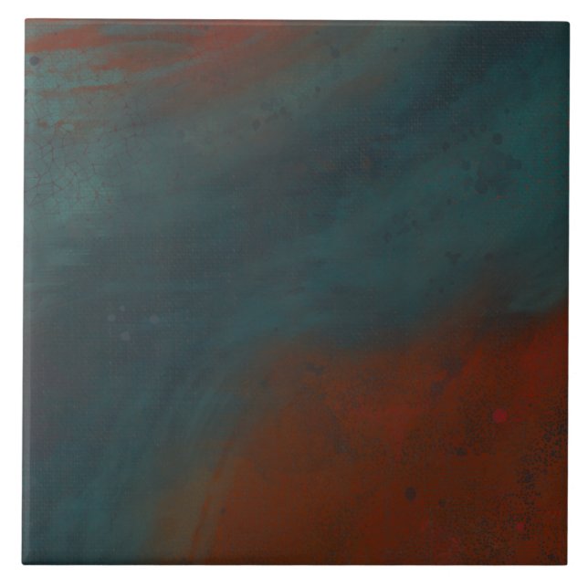 Abstract 1: reds and blues tile (Front)