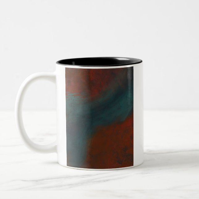 Abstract 1: reds and blues Two-Tone coffee mug (Left)