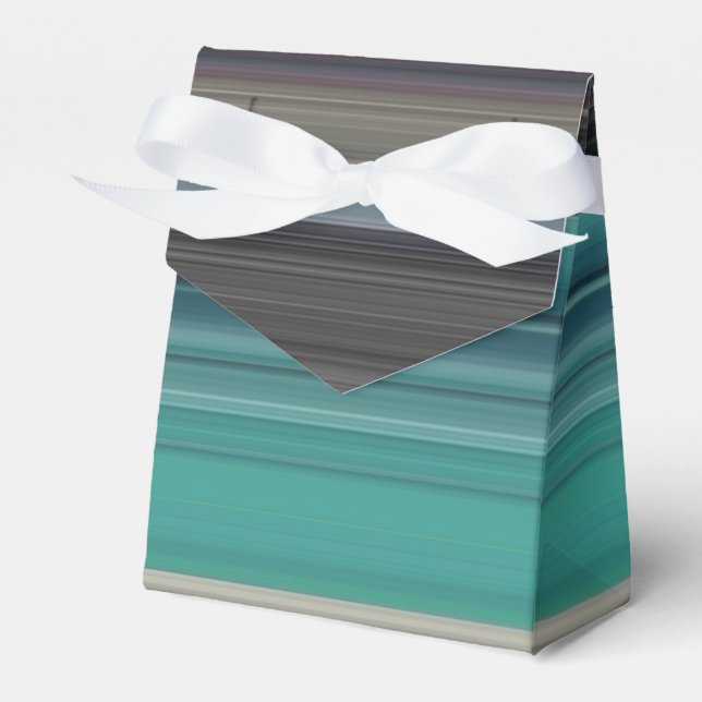 Abstract #1: Teal and grey Favour Box (Front Side)