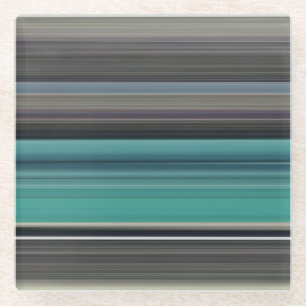 Abstract #1: Teal and grey Glass Coaster