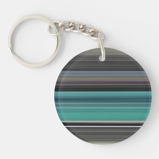 Abstract #1: Teal and grey Key Ring (Front)