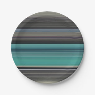 Abstract #1: Teal and grey Paper Plate