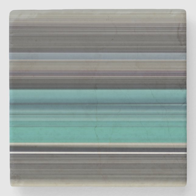 Abstract #1: Teal and grey Stone Coaster (Front)