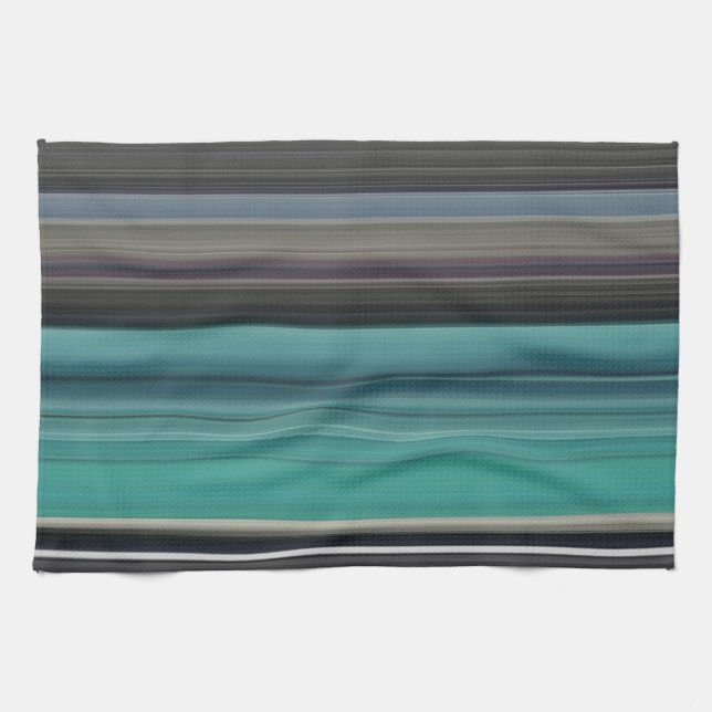 Abstract #1: Teal and grey Tea Towel (Horizontal)