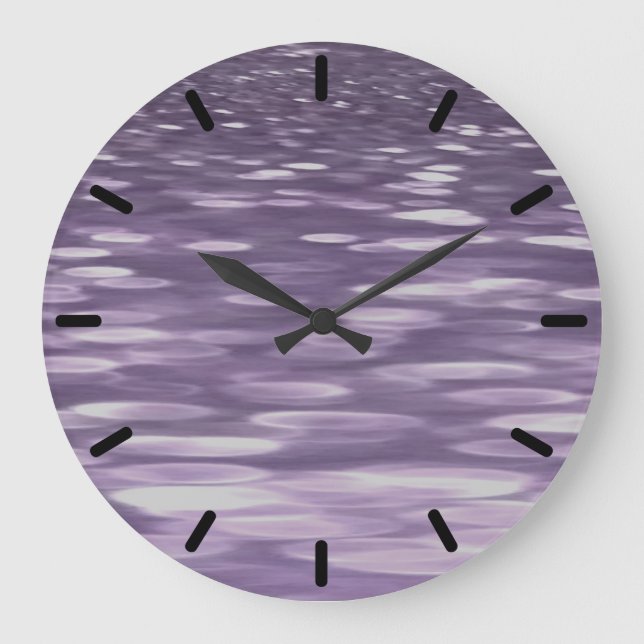 Abstract #1: Ultra Violet Shimmer Large Clock (Front)