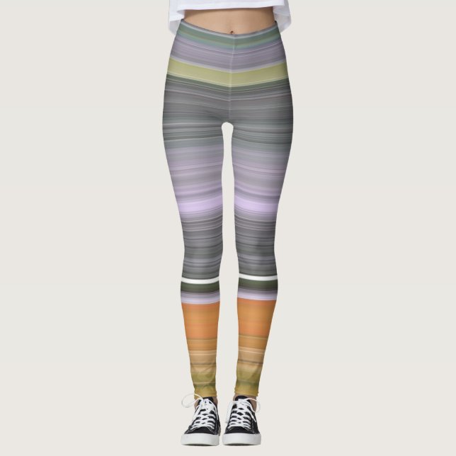 Abstract #1: Yellow and grey Leggings (Front)