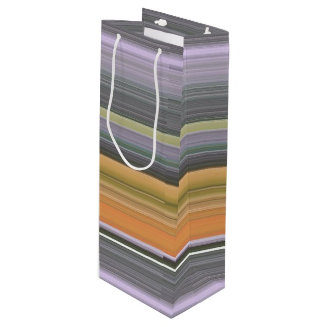Abstract #1: Yellow and grey Wine Gift Bag (Front Angled)