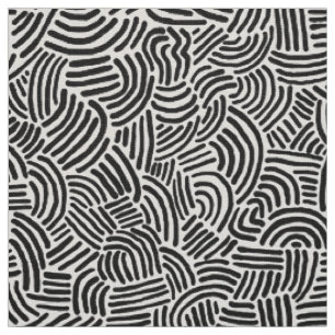 Abstract 200923 - Black on White Fabric