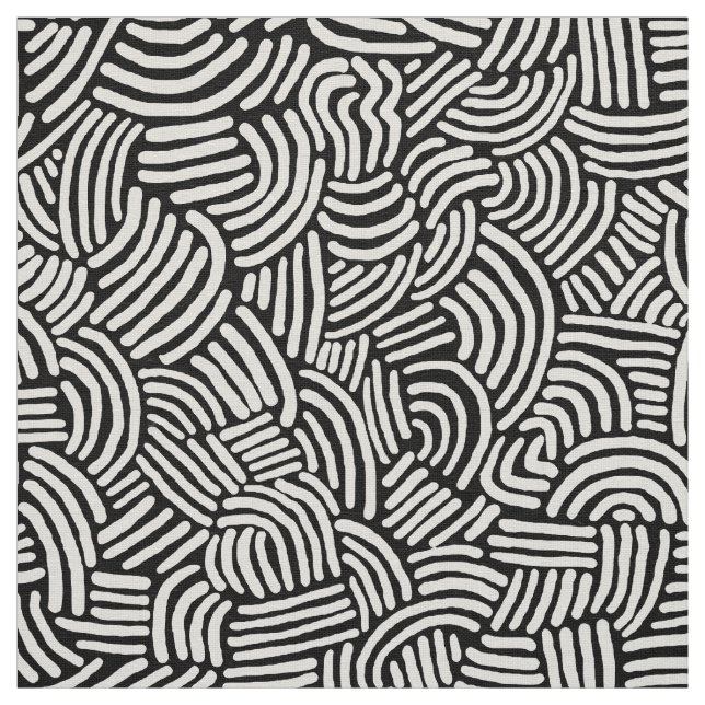 Abstract 200923 - White on Black Fabric (Swatch)